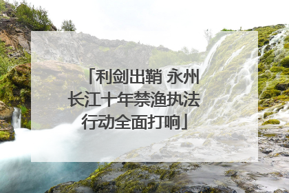 利剑出鞘 永州长江十年禁渔执法行动全面打响