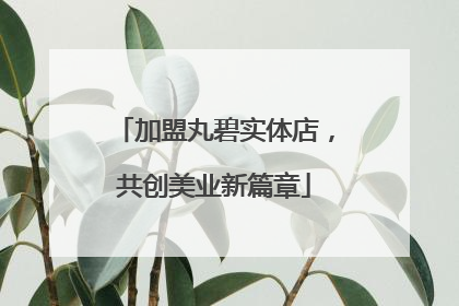 加盟丸碧实体店，共创美业新篇章
