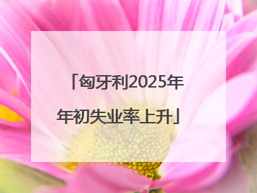 匈牙利2025年年初失业率上升