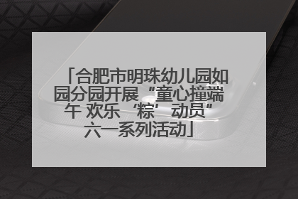 合肥市明珠幼儿园如园分园开展“童心撞端午 欢乐‘粽’动员”六一系列活动
