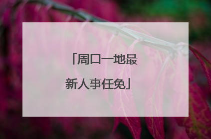 周口一地最新人事任免