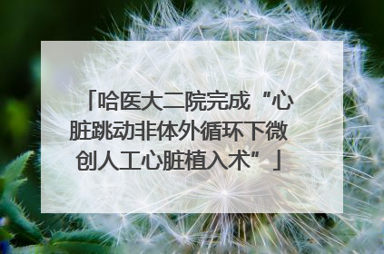哈医大二院完成“心脏跳动非体外循环下微创人工心脏植入术”