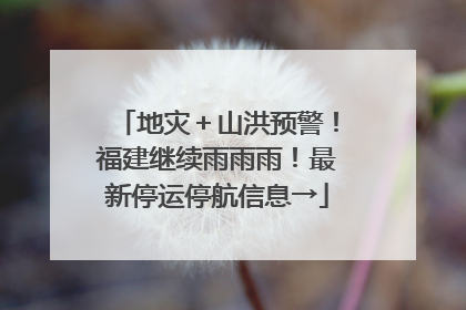 地灾＋山洪预警！福建继续雨雨雨！最新停运停航信息→