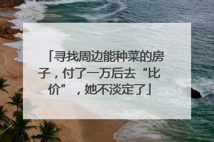 寻找周边能种菜的房子，付了一万后去“比价”，她不淡定了