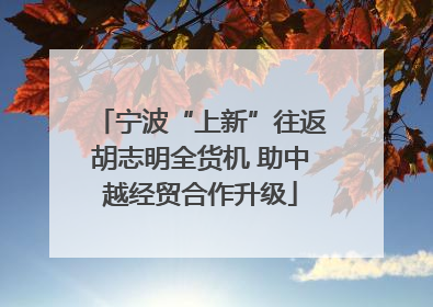 宁波“上新”往返胡志明全货机 助中越经贸合作升级