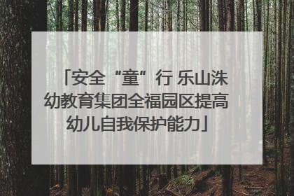 安全“童”行 乐山洙幼教育集团全福园区提高幼儿自我保护能力