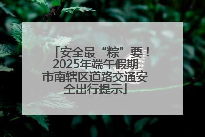 安全最“粽”要！2025年端午假期市南辖区道路交通安全出行提示