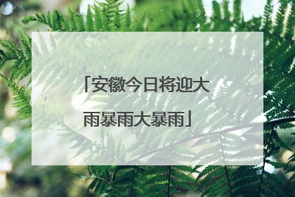 安徽今日将迎大雨暴雨大暴雨