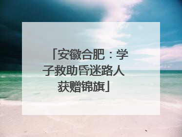 安徽合肥：学子救助昏迷路人获赠锦旗
