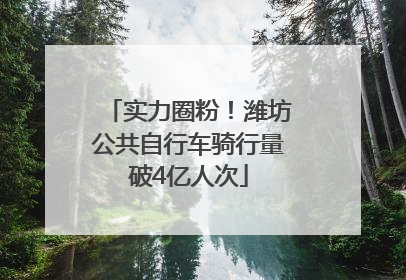 实力圈粉！潍坊公共自行车骑行量破4亿人次