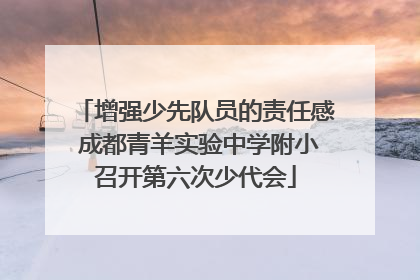 增强少先队员的责任感 成都青羊实验中学附小召开第六次少代会