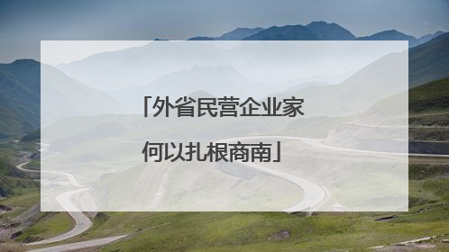 外省民营企业家何以扎根商南