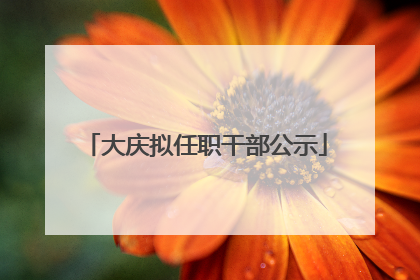 大庆拟任职干部公示