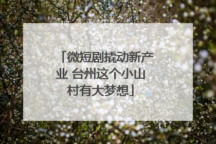 微短剧撬动新产业 台州这个小山村有大梦想