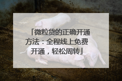 微粒贷的正确开通方法：全程线上免费开通，轻松周转