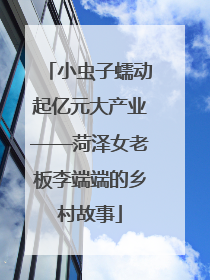 小虫子蠕动起亿元大产业——菏泽女老板李端端的乡村故事