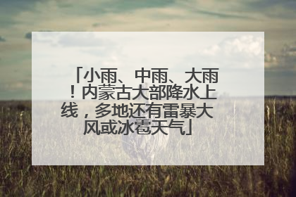小雨、中雨、大雨！内蒙古大部降水上线，多地还有雷暴大风或冰雹天气