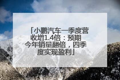 小鹏汽车一季度营收增1.4倍：预期今年销量翻倍，四季度实现盈利