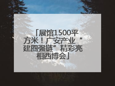 展馆1500平方米！广安产业“建圈强链”精彩亮相西博会