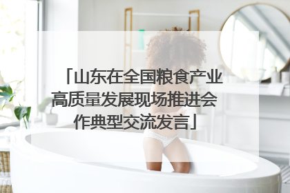 山东在全国粮食产业高质量发展现场推进会作典型交流发言