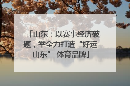 山东：以赛事经济破题，举全力打造“好运山东” 体育品牌