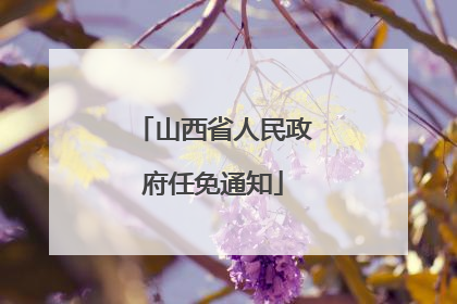 山西省人民政府任免通知