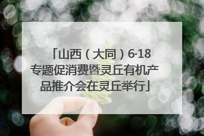 山西（大同）6·18专题促消费暨灵丘有机产品推介会在灵丘举行