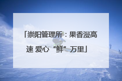 崇阳管理所：果香漫高速 爱心“鲜”万里