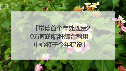 常德首个年处理量20万吨的秸秆综合利用中心将于今年建设