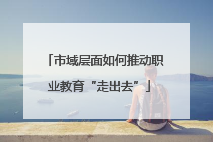 市域层面如何推动职业教育“走出去”