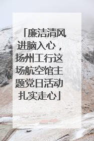 廉洁清风进脑入心，扬州工行这场航空馆主题党日活动扎实走心