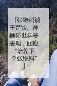 张继科谈王楚钦、孙颖莎世乒赛表现，回应“培养下一个张继科”