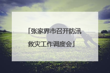 张家界市召开防汛救灾工作调度会