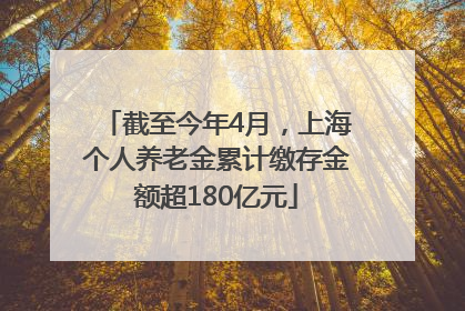 截至今年4月，上海个人养老金累计缴存金额超180亿元
