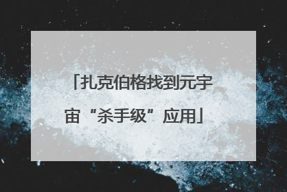 扎克伯格找到元宇宙“杀手级”应用