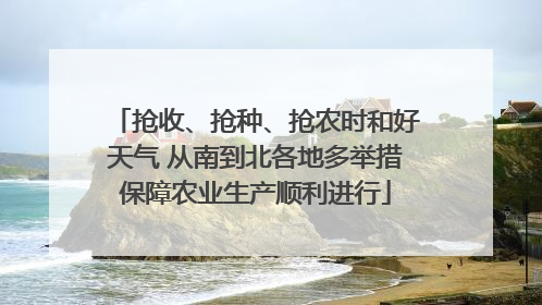 抢收、抢种、抢农时和好天气 从南到北各地多举措保障农业生产顺利进行
