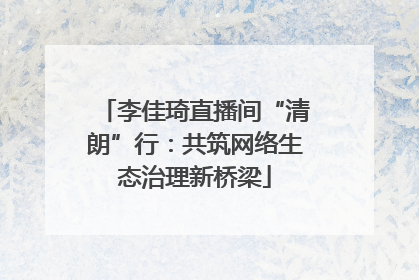 李佳琦直播间“清朗”行：共筑网络生态治理新桥梁