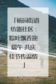 杨园街道纺器社区：粽叶飘香迎端午 共庆佳节传温情