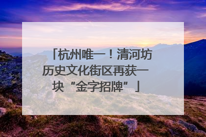 杭州唯一！清河坊历史文化街区再获一块“金字招牌”