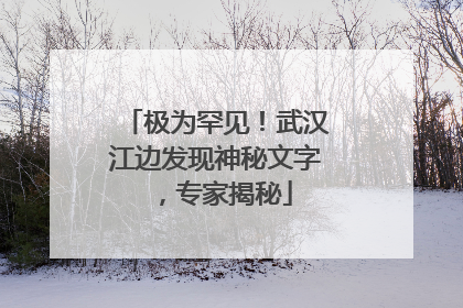 极为罕见！武汉江边发现神秘文字，专家揭秘