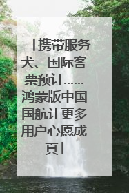 携带服务犬、国际客票预订……鸿蒙版中国国航让更多用户心愿成真