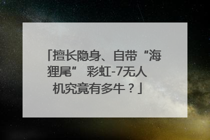 擅长隐身、自带“海狸尾” 彩虹-7无人机究竟有多牛？