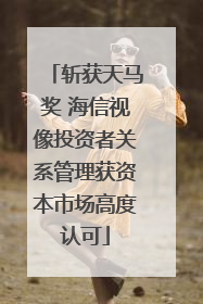 斩获天马奖 海信视像投资者关系管理获资本市场高度认可