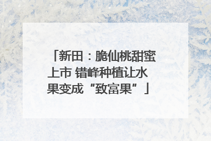 新田：脆仙桃甜蜜上市 错峰种植让水果变成“致富果”