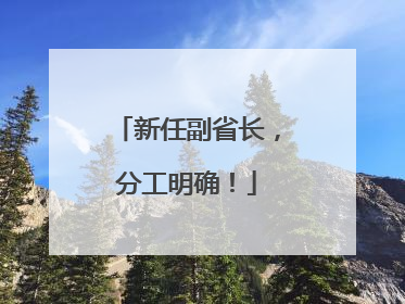 新任副省长，分工明确！