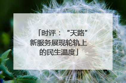 时评：“天路”新服务展现轮轨上的民生温度