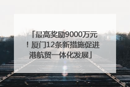 最高奖励9000万元！厦门12条新措施促进港航贸一体化发展