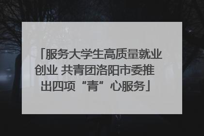 服务大学生高质量就业创业 共青团洛阳市委推出四项“青”心服务