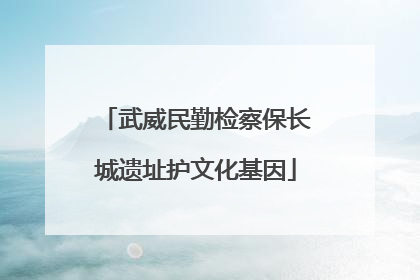 武威民勤检察保长城遗址护文化基因