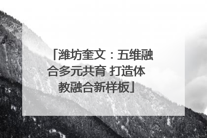潍坊奎文：五维融合多元共育 打造体教融合新样板